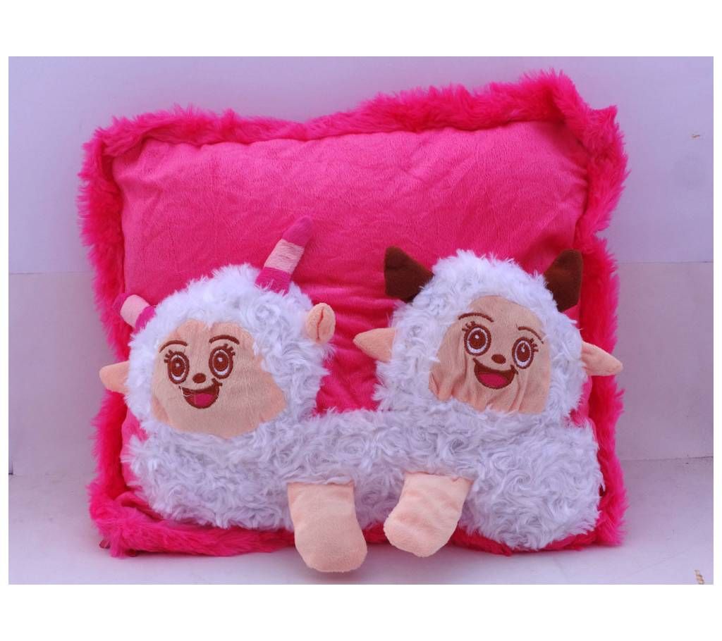 Two Head Pink Cushion