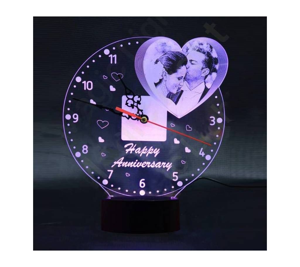 Clock LED 3D Illusion Lamp