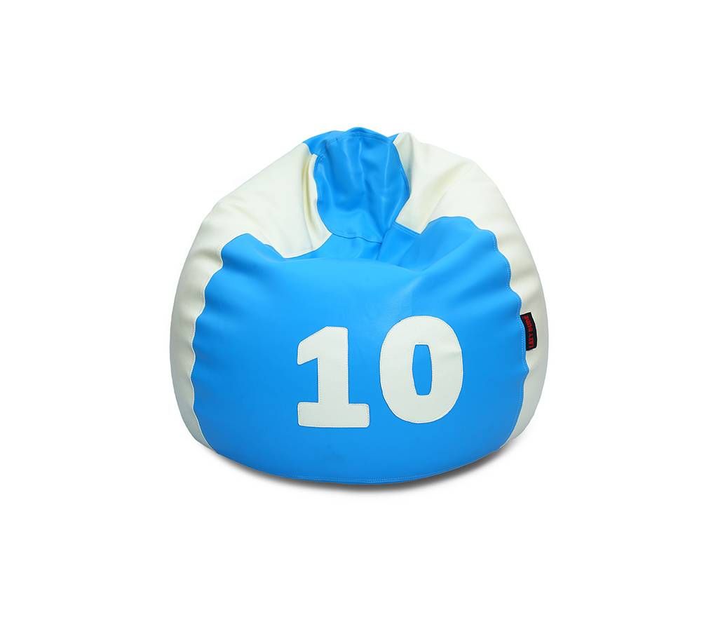 Pumpkin Round Shape Argentina Bean Bag Chair M- Sky Blue & Off White
