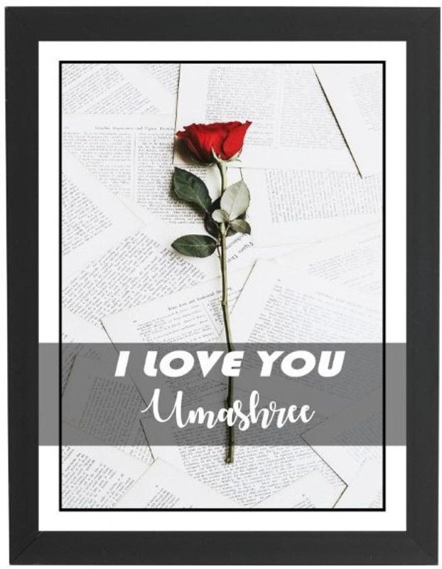 Beautum I Love You Umashree Name Love You Printed Unique Digital Reprint 9inch x 13inch Painting Model No:CMGHP022446 Digital Reprint 13 inch x 9 inch Painting  (With Frame)