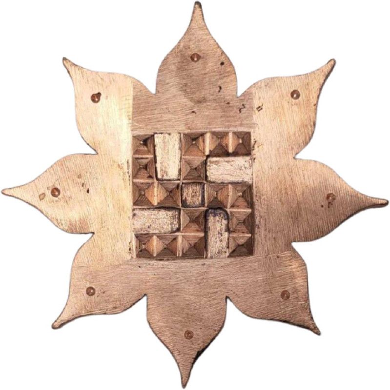 numeroastro Vastu Lotus Swatik with 16 Pyramids in Pure Copper for Vastu Correction & Positive Energy (14 Cms) (1 Pc) Decorative Showpiece - 15 cm  (Copper, Copper)