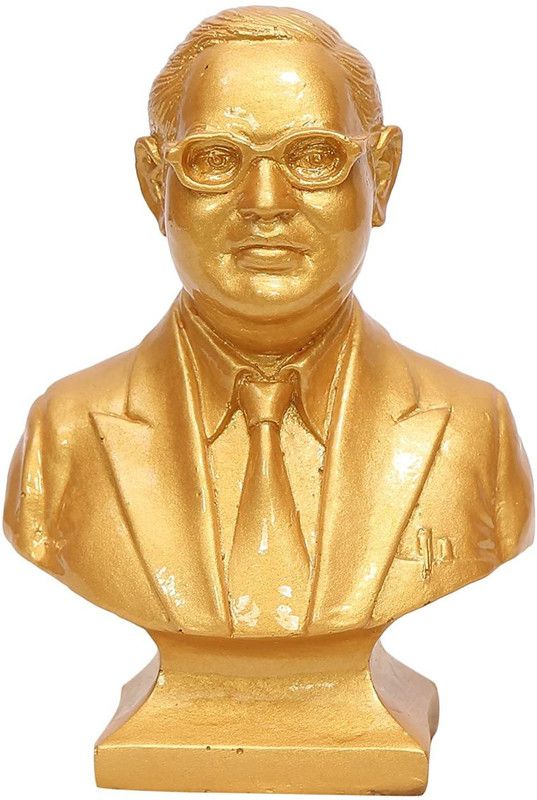 RAMRAJ Resin and Marble Dust Dr. Ambedkar Statue ( Golden) Decorative Showpiece - 15 cm  (Marble, Gold)