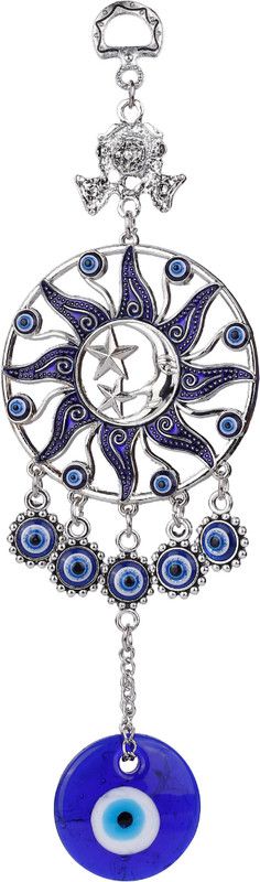 RainSound Fengshui/Vastu Evil Eye Sun & Star Wall hanging for Home , Office Decorative Showpiece - 22.5 cm  (Metal, Blue)