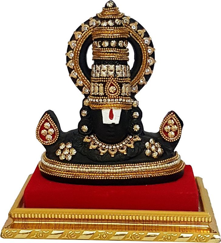 SULFAX IDOL LORD VENKATESWARA THIRUPATHI BALAJI Decorative Showpiece - 23 cm  (Polyresin, Marble, Multicolor)