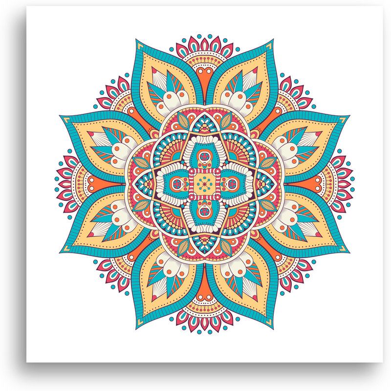 PRINTHUBS 30.48 cm Diwali Rangoli Sticker For Home office Decor Waterproof (Size 12x12 Inch)S4 Self Adhesive Sticker  (Pack of 1)