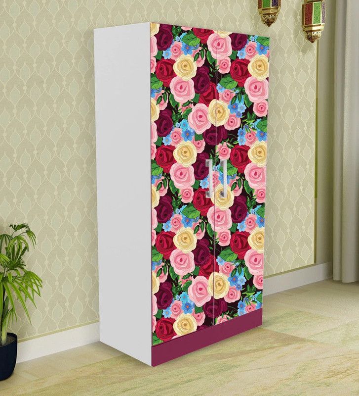 wallvinylsticker 70 cm Flowers Design Almirah Sticker size 30x70 inch Self Adhesive Sticker  (Pack of 1)