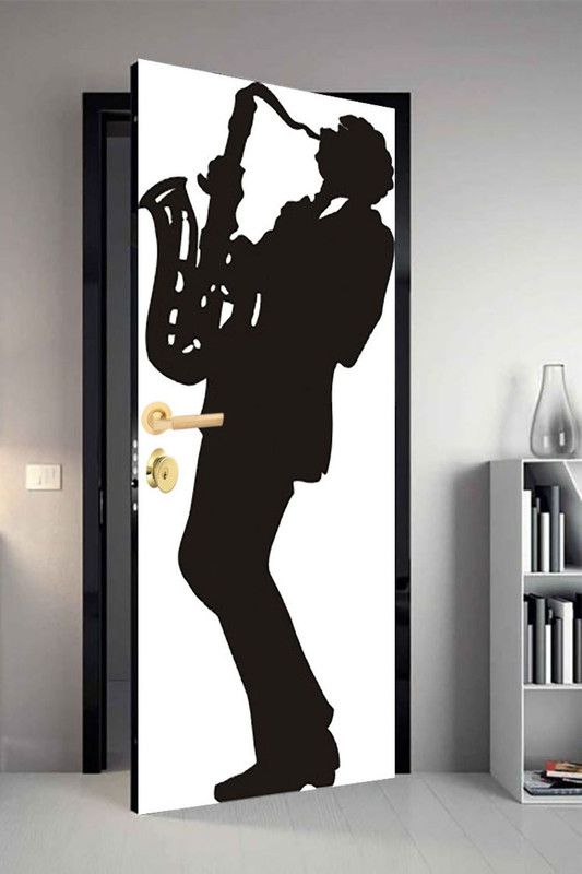 QTH 213 cm Line Art Dor-1021 Design Door Sticker Self Adhesive Sticker  (Pack of 1)