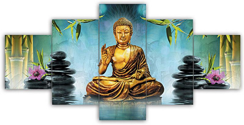 Maa Craft Buddha5 Digital Reprint 17 inch x 30 inch Painting  (Without Frame)