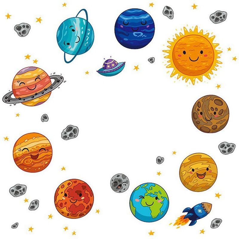 Nema 70 cm Space Star Cartoon Wall Sticker Self Adhesive Sticker  (Pack of 1)