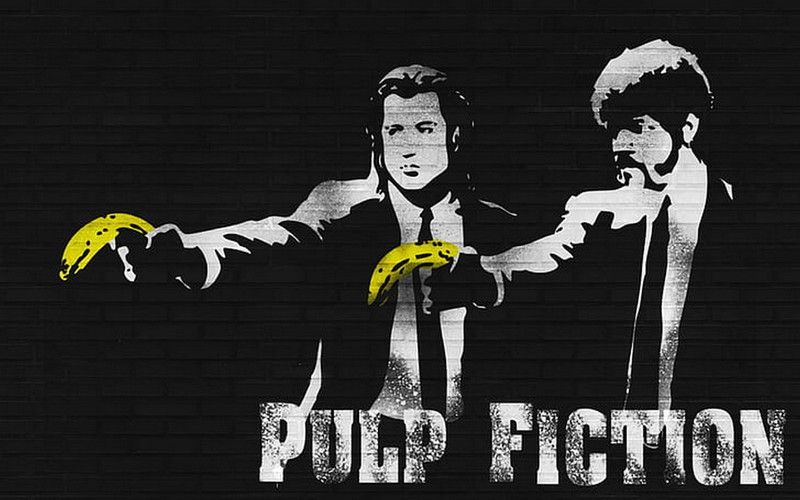 bananas pulp fiction Paper Print  (18 inch X 12 inch)