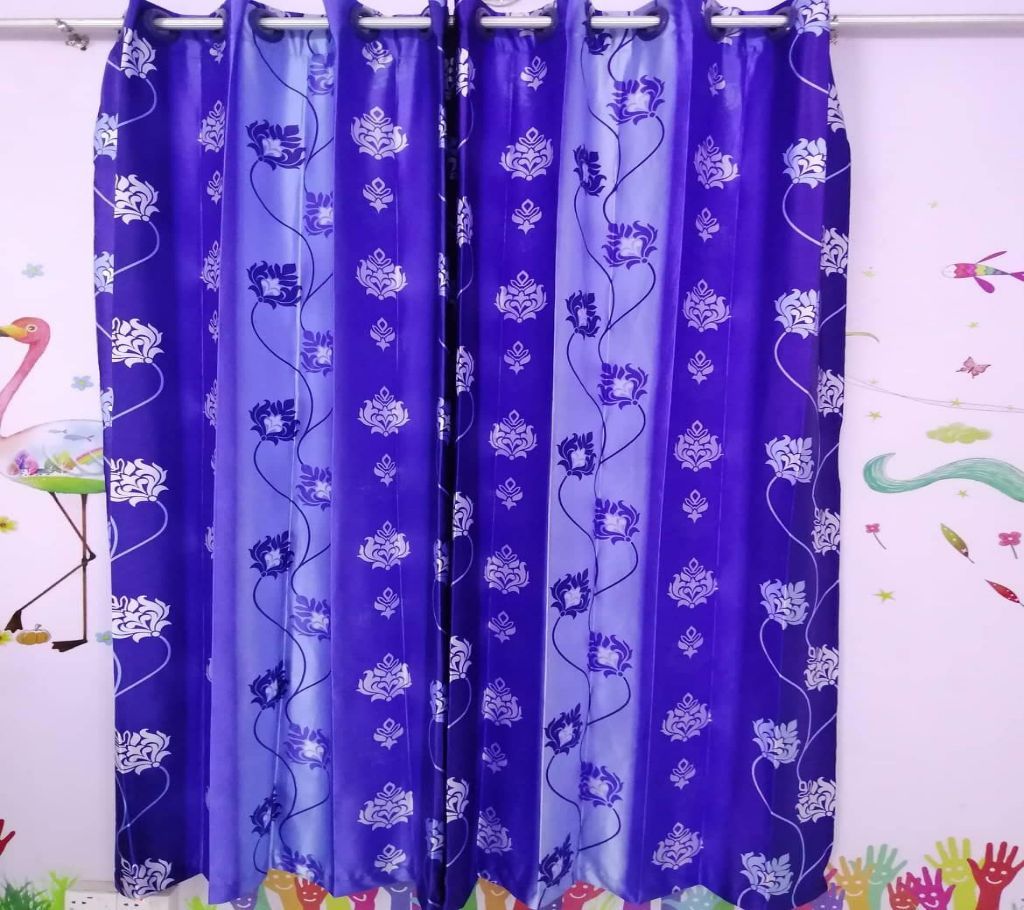 Satin Curtain- indigo blue