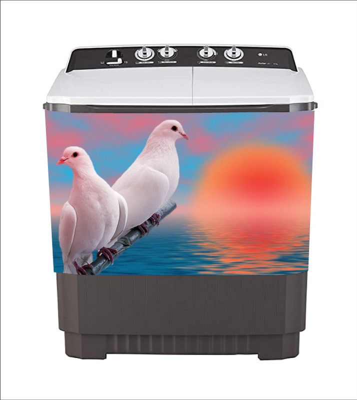 Khatwal Enterprises 60 cm decorative abstract pigeon sunset washingmachine sticker Self Adhesive Sticker  (Pack of 1)