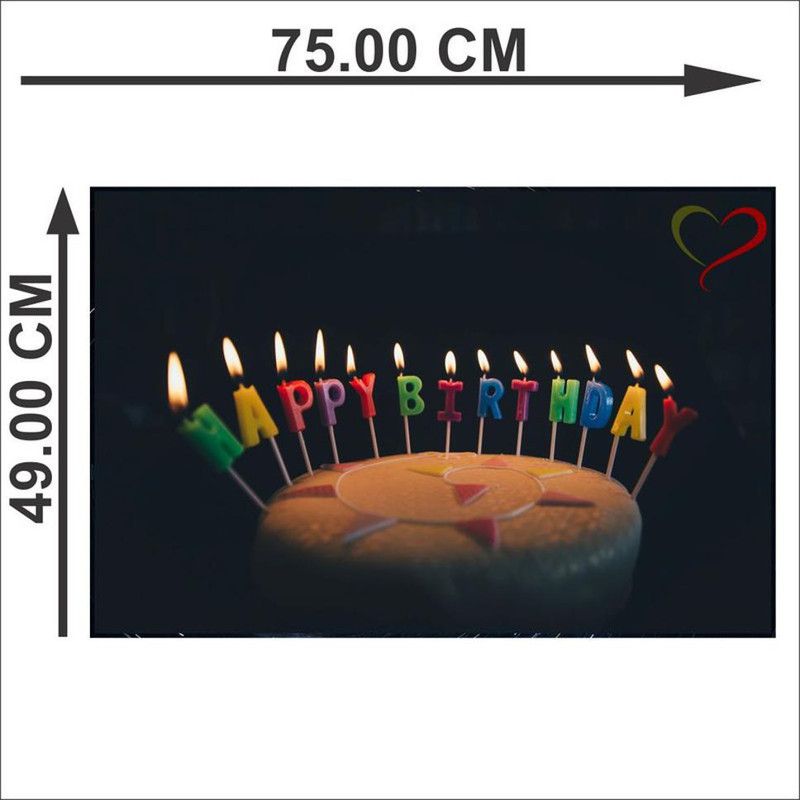 skgraphics 75 cm Happy Birthday cack Waterproof Kitchen wallpaper/poster (pvc vinyl multicolor decorative sticker size:-75x49cm) Self Adhesive Sticker  (Pack of 1)