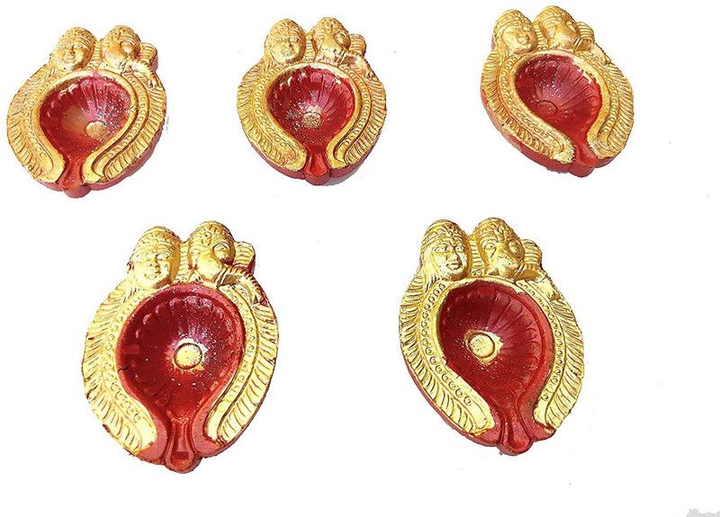 Riyakar Home Earthenware (Pack of 10) Table Diya Set  (Height: 2 inch)