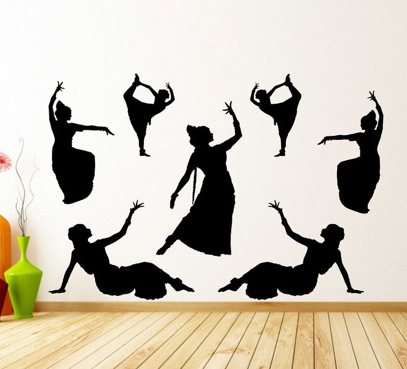 Wallzone 105 cm Bharathanatiyam Removable Sticker  (Pack of 1)