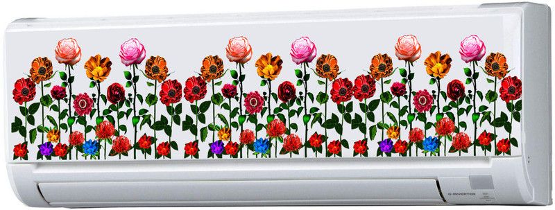 SUDARSHAN STICKER 25 cm Air Conditioner Sticker - Tulip plant Decorative AC - Air Conditioner - Sticker (25Cm X90Cm) Self Adhesive Sticker  (Pack of 1)