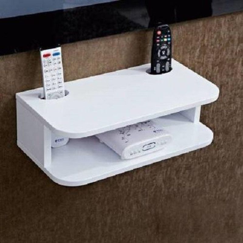 ANB Enterprises White 2 Shelf Setup Box MDF (Medium Density Fiber) Wall Shelf  (Number of Shelves - 2, White)
