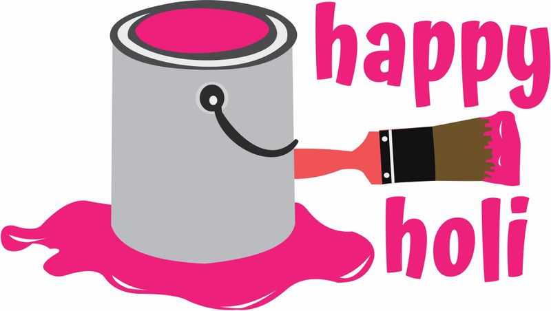 Divine studio 54 cm Colourful Happy Holi decorative wall sticker Self Adhesive Sticker  (Pack of 1)