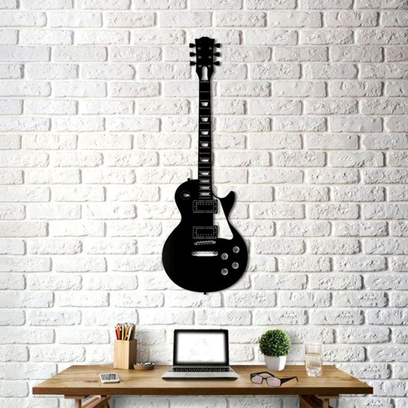 Advi Enterprises The 3D Wall Art Rock Guitar 133(Black)Suitable for Living Room,Foyer,Bedroom,Hallway  (Black)