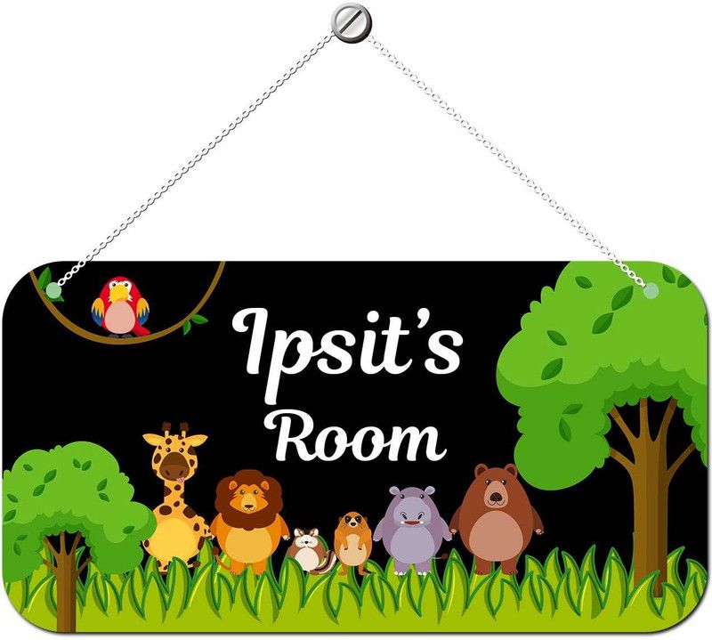 Ashvah Wooden Ipsit Door Sign Kids Room Name Plate  (Multicolor)