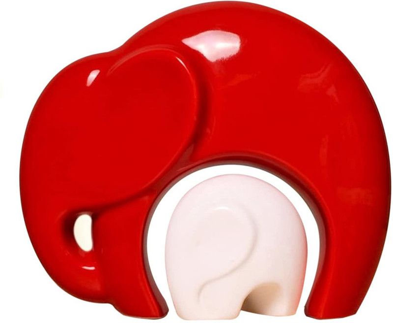 LIFEHAXTORE Decorative Showpiece - 26 cm  (Ceramic, White, Red)