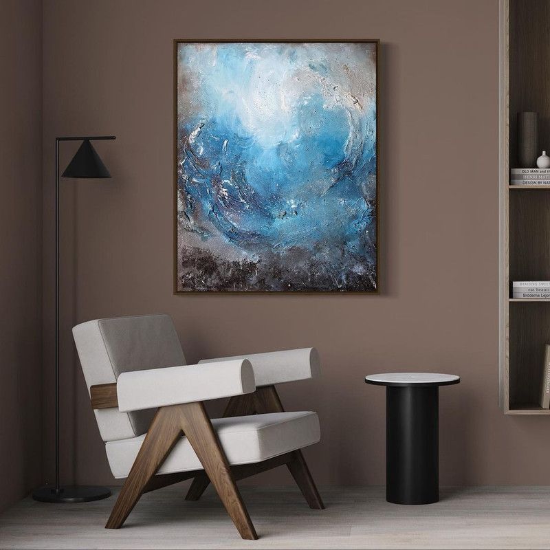 fynecanvas Handmade Luxury Canvas Painting | Deep Breath Canvas 24 inch x 18 inch Painting  (With Frame)