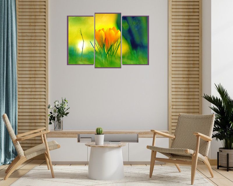yellow tulip wall poster (Multicolor PVC Vinyl) 3D Poster  (19 inch X 28 inch)