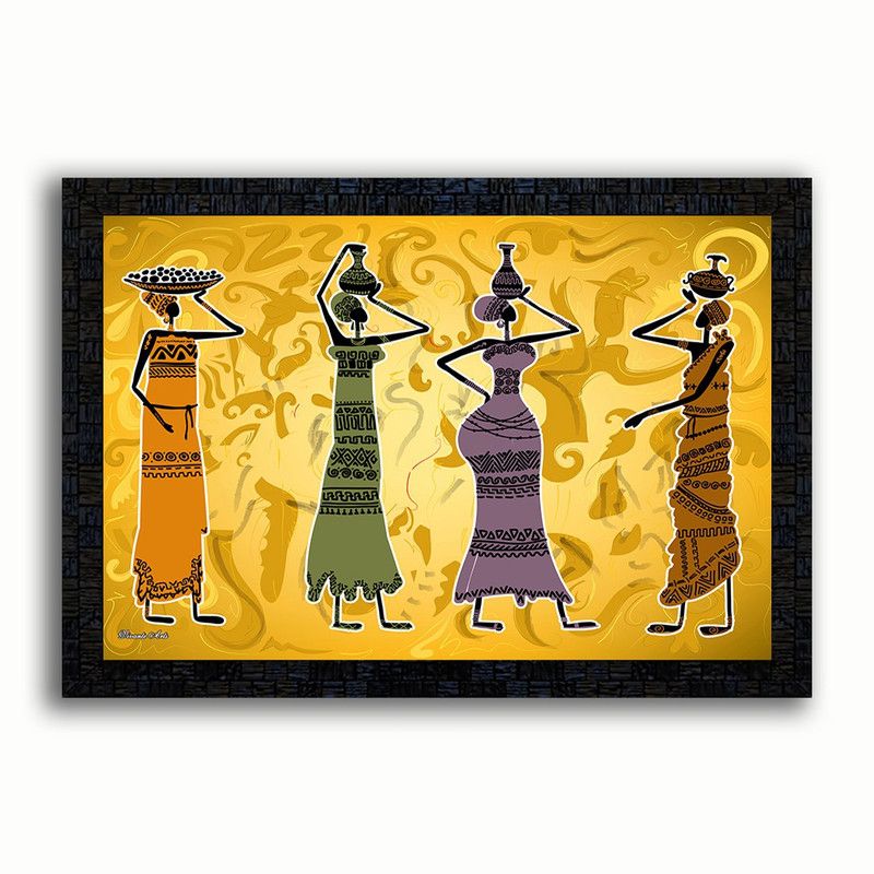 Poster N Frames UV Textured Art Print of Modern Artistic with wooden synthetic frame Digital Reprint 14 inch x 20 inch Painting  (With Frame)