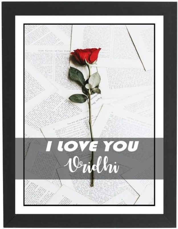 Beautum I Love You Vridhi Name Love You Printed Unique Digital Reprint 9inch x 13inch Painting Model No:CMGHP023087 Digital Reprint 13 inch x 9 inch Painting  (With Frame)