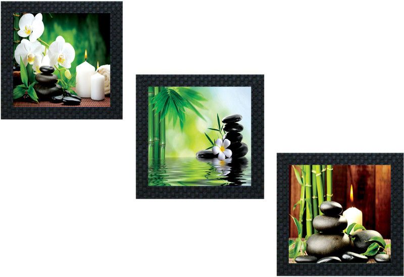 1A Art Street painting Ink 28.5 inch x 9.5 inch Painting  (With Frame, Pack of 3)