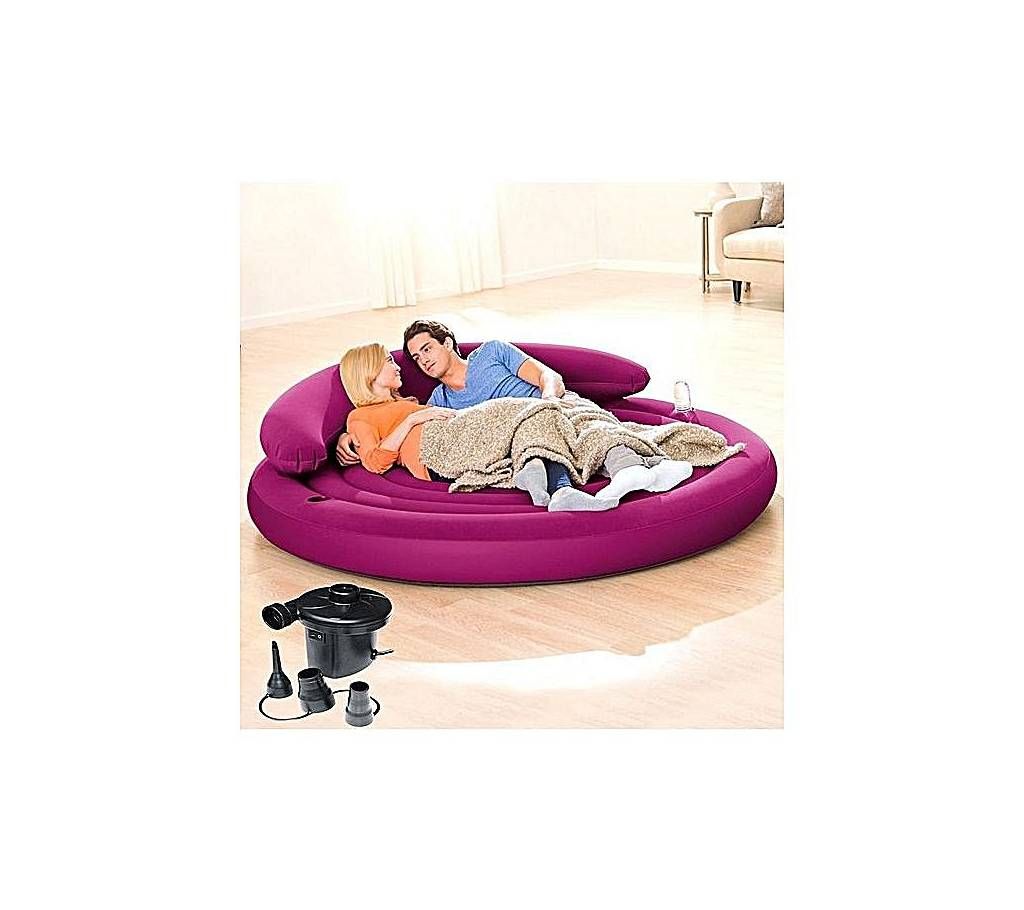 Inflatable Round Sofa With Pumper - Purple