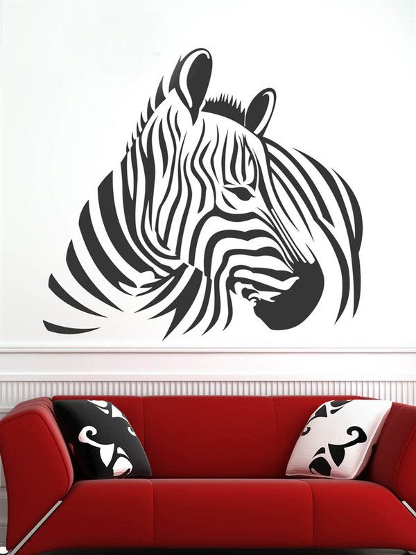 ALLURE 68 cm Black Zebra Self Adhesive Sticker  (Pack of 1)