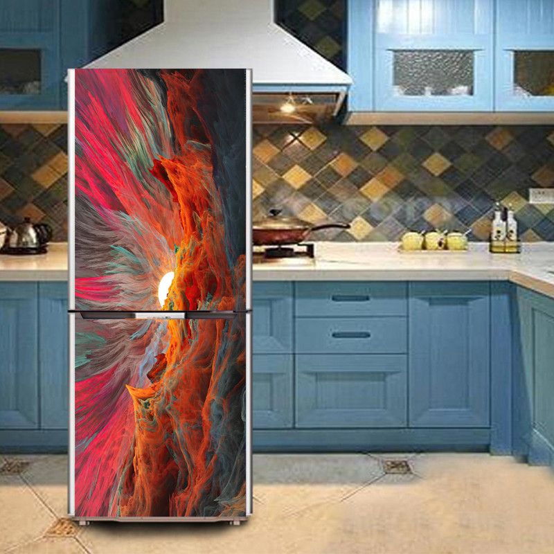 K2A Studio 60 cm abstract sunset behind wave Self Adhesive Sticker  (Pack of 1)