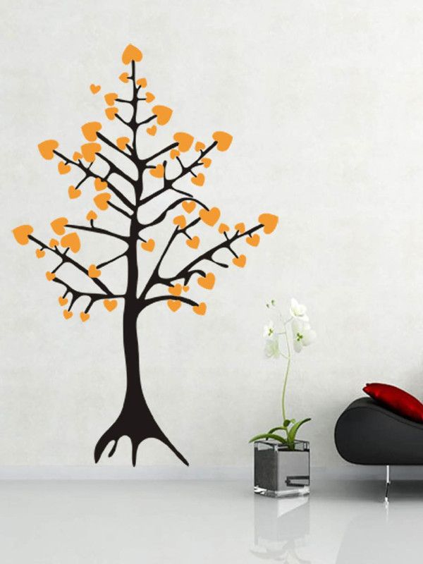 ALLURE 96 cm Cute Heart Tree Self Adhesive Sticker  (Pack of 1)