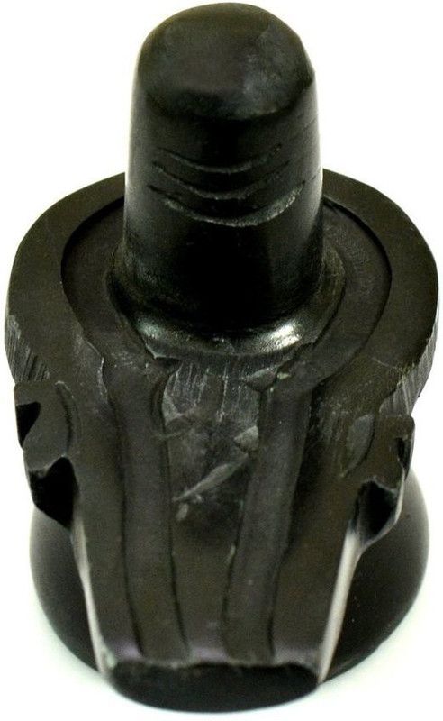 Shv 3 Inch Black Marble Shiva Lingam Shivling1 Decorative Showpiece - 8 cm  (Stone, Black)