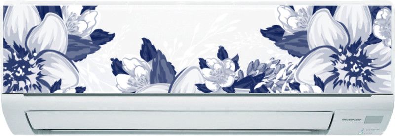 Delight Decor 23 cm Poppy Floral With Green Leaves AC Sticker Self Adhesive Sticker  (Pack of 1)