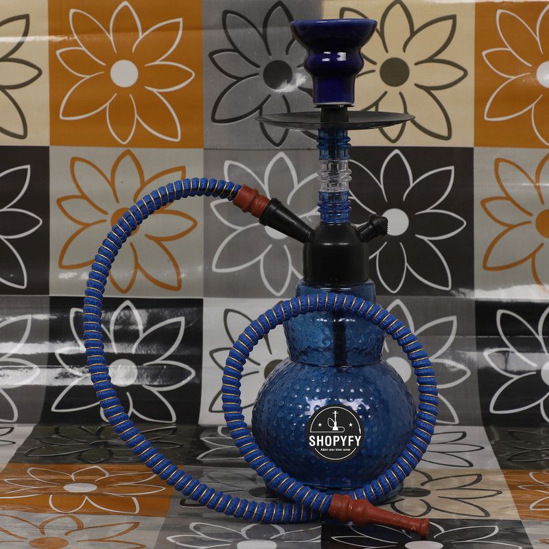 Premium Style Hookah For Home Decor 15 inch Glass, Ceramic Hookah  (Blue)