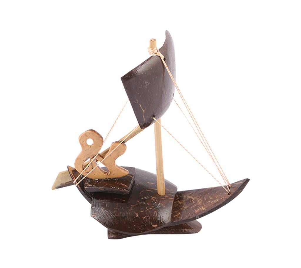 Coconut Shell made One Sailing Boat Showpiece