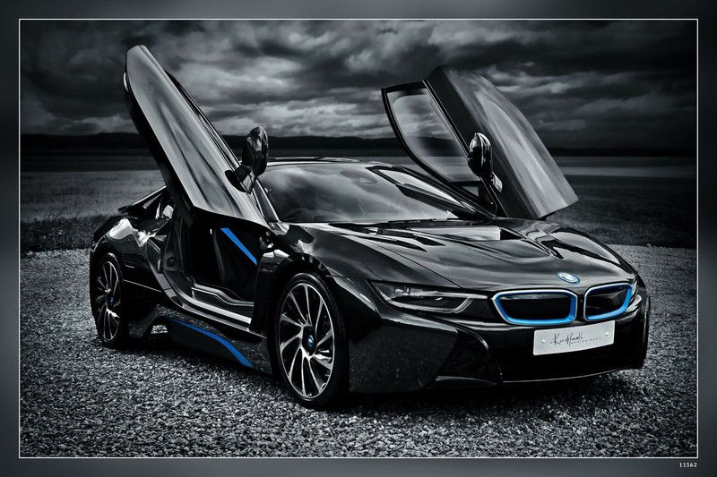 Bmw Bmw I8 Supercar Black Car Matte Finish Poster Paper Print  (12 inch X 18 inch)
