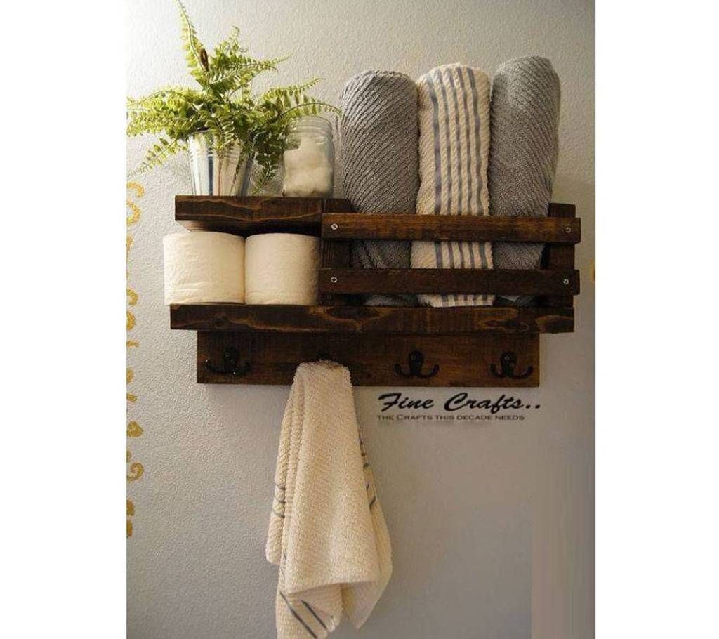 Wooden Wall Shelve For Towel