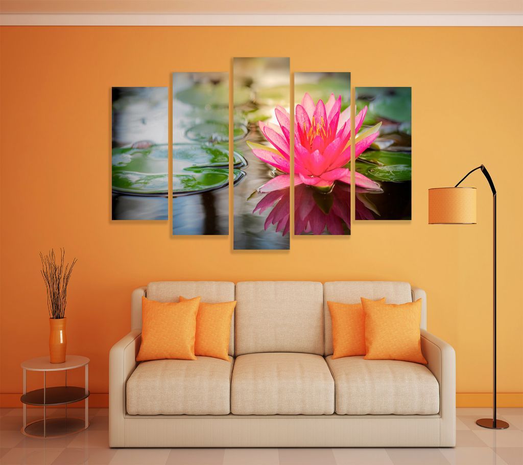 CNVS-307 Lotus Flower Wall Canvas Art Prints 72 inch x 36 inch