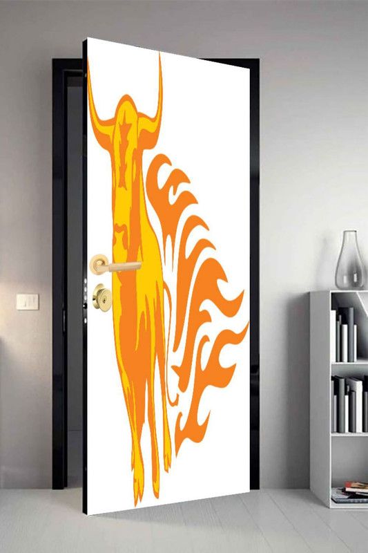 QTH 213 cm Line Art Dor-1545 Design Door Sticker Self Adhesive Sticker  (Pack of 1)