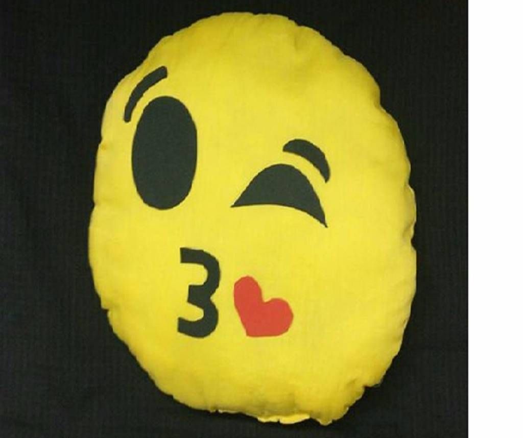 Kissing emoji Cotton Pillow