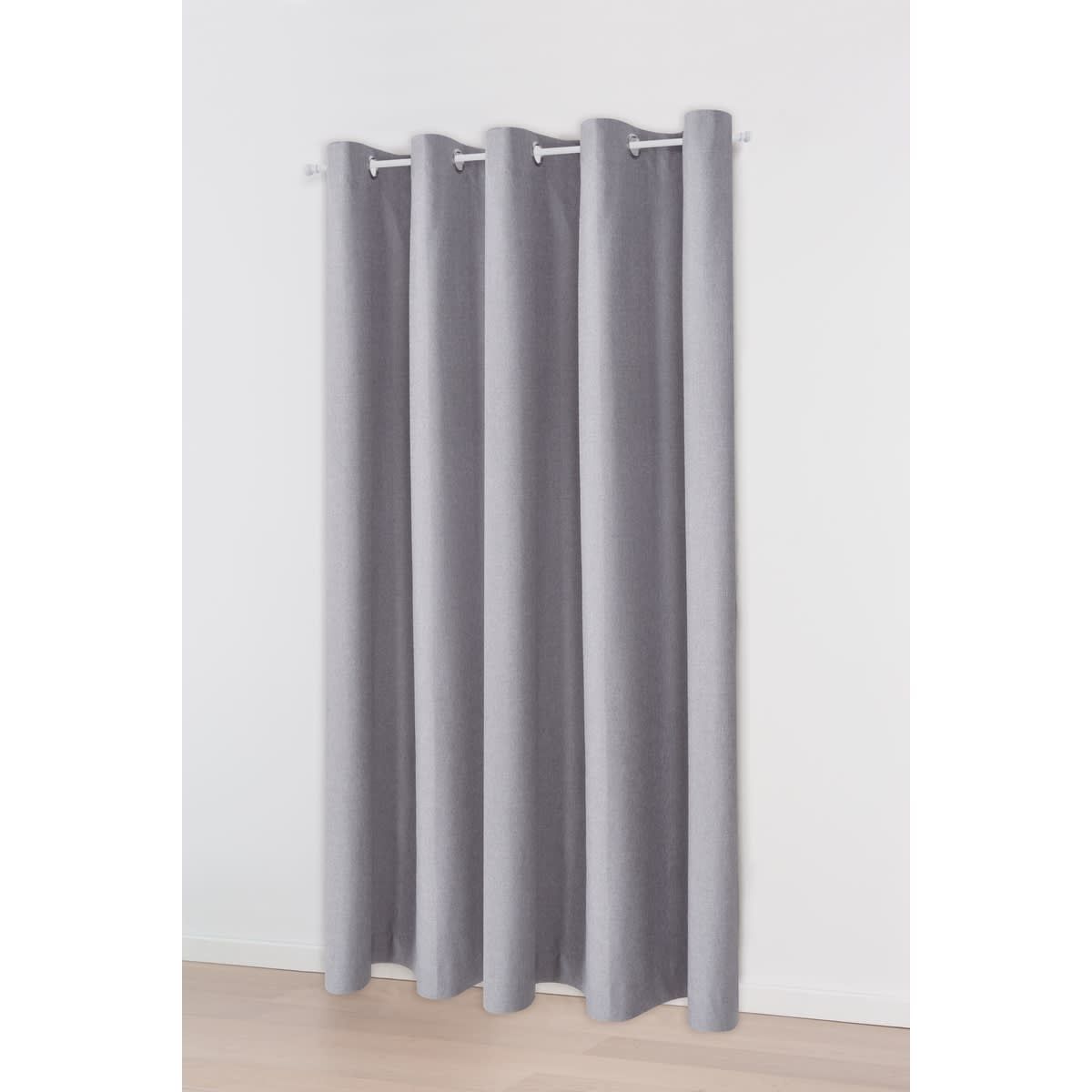 Monaco Double Width Eyelet Curtain Grey