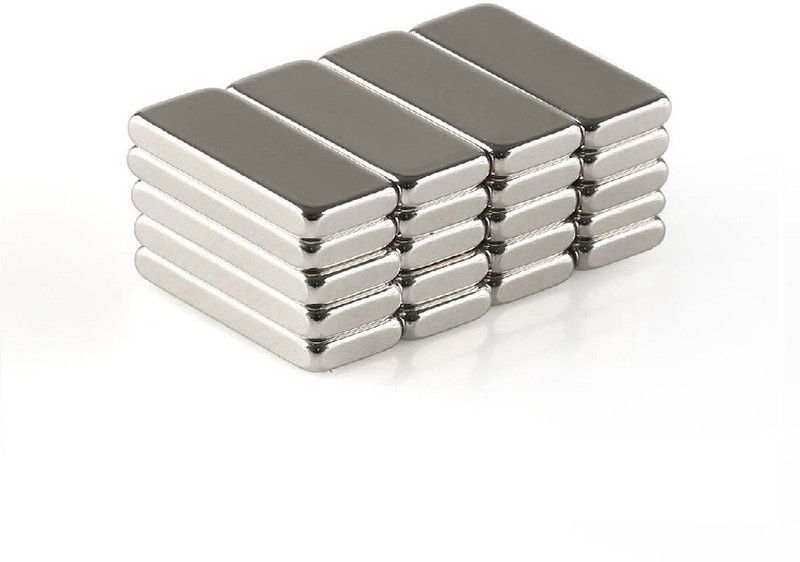 ART IFACT 20 Pieces of 12mm x 5mm x 2mm N52 Neodymium Magnets - Rare Earth NdfeB Magnets Fridge Magnet, Multipurpose Office Magnets, Magnetic Paper Holder Pack of 20  (Silver)