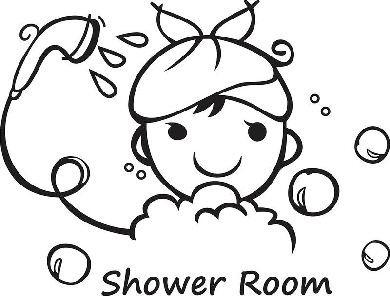 Zampyy 80 cm Shower room Self Adhesive Sticker  (Pack of 1)
