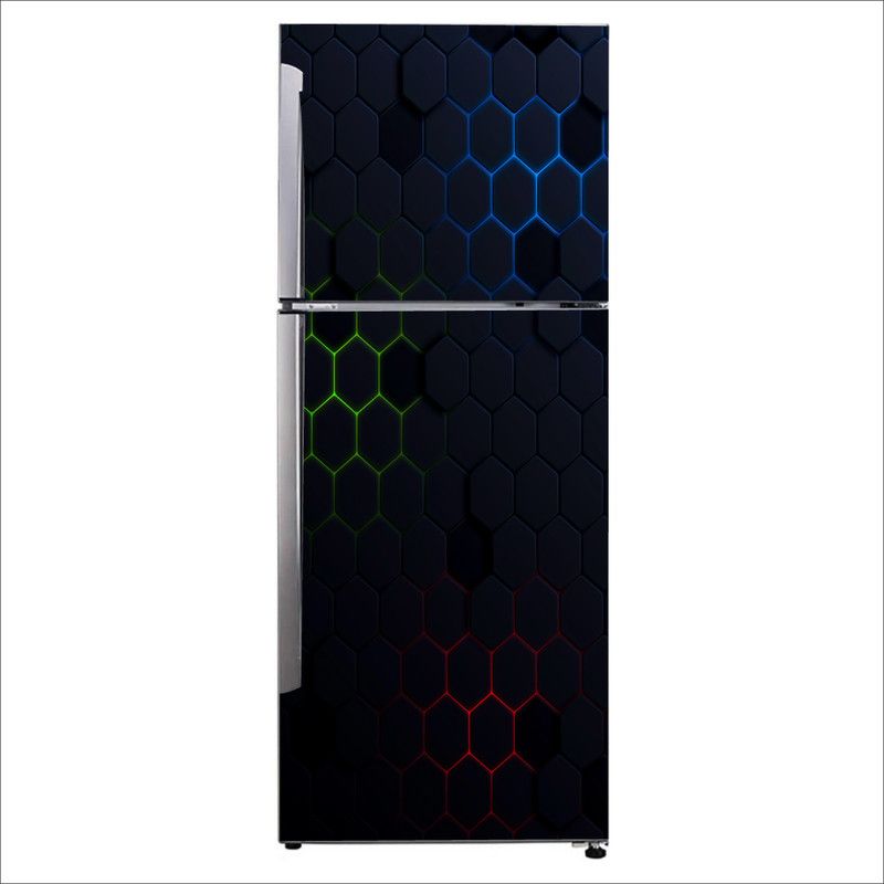 Advait Designs 60 cm Advait Designs Decorative multicolor polygon shapes dark Extra Large Fridge Sticker Self Adhesive Sticker  (Pack of 1)