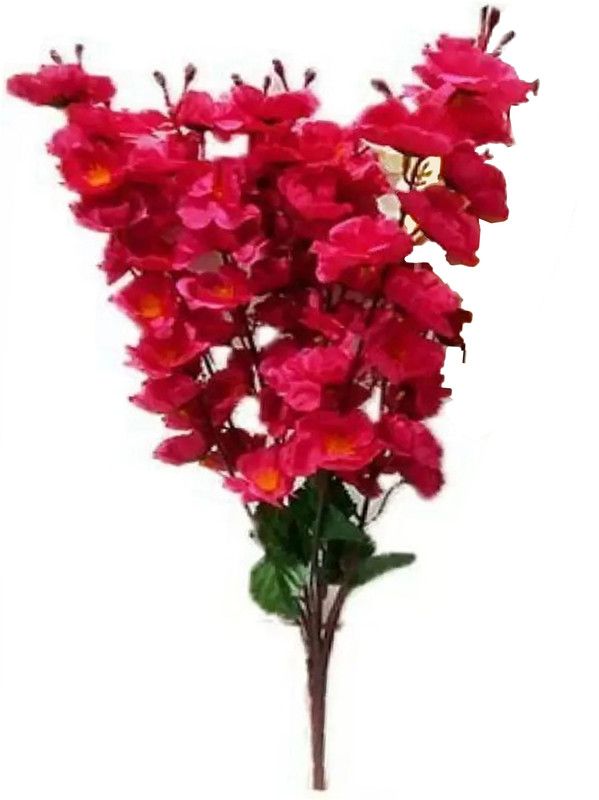 saf Pink, Pink Magnolia Artificial Flower  (22 inch, Pack of 1, Flower Bunch)