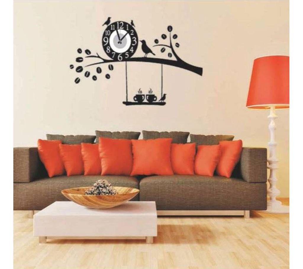 Luxury Large Bird 3D Wall Clock Stickers