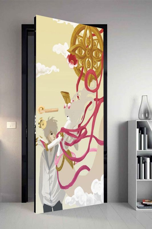 QTH 29.8 cm QTH Colourfull Dor-7369 Design Door Sticker Self Adhesive Sticker  (Pack of 1)
